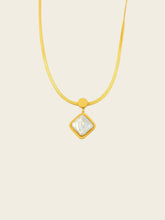 Golden Square Pendant Necklace