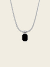 Black Onyx Rectangle Pendant Necklace