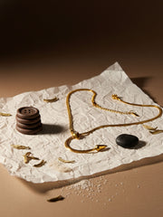 Gold Curve Drop Necklace