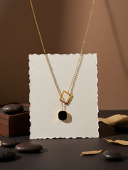 Noir Geo Drop Necklace
