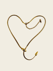 Gold Curve Drop Necklace
