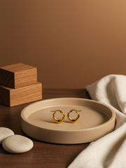 Golden Heart Hoop Earrings