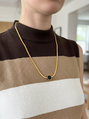 Black Center Snake Chain Necklace