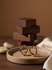 Golden Heart Hoop Earrings