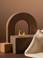 Geo Triangle Golden Earrings