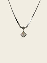 Pearl-Glow Square Pendant Necklace