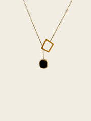 Noir Geo Drop Necklace