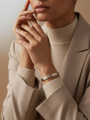 Silver Sparkle Stainless Steel Bangle