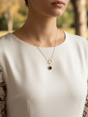Noir Geo Drop Necklace