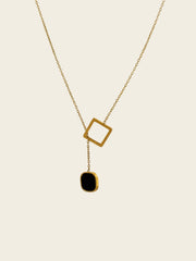 Noir Geo Drop Necklace