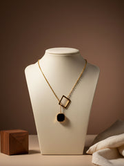 Noir Geo Drop Necklace