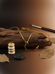 Gold Curve Drop Necklace