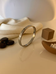 Silver Sparkle Stainless Steel Bangle