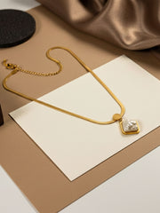 Golden Square Pendant Necklace