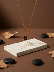 Noir Geo Drop Necklace