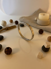 Silver Sparkle Stainless Steel Bangle