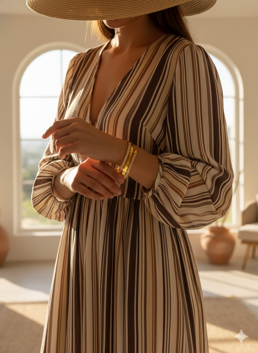 Golden Curve Sparkle Bangle