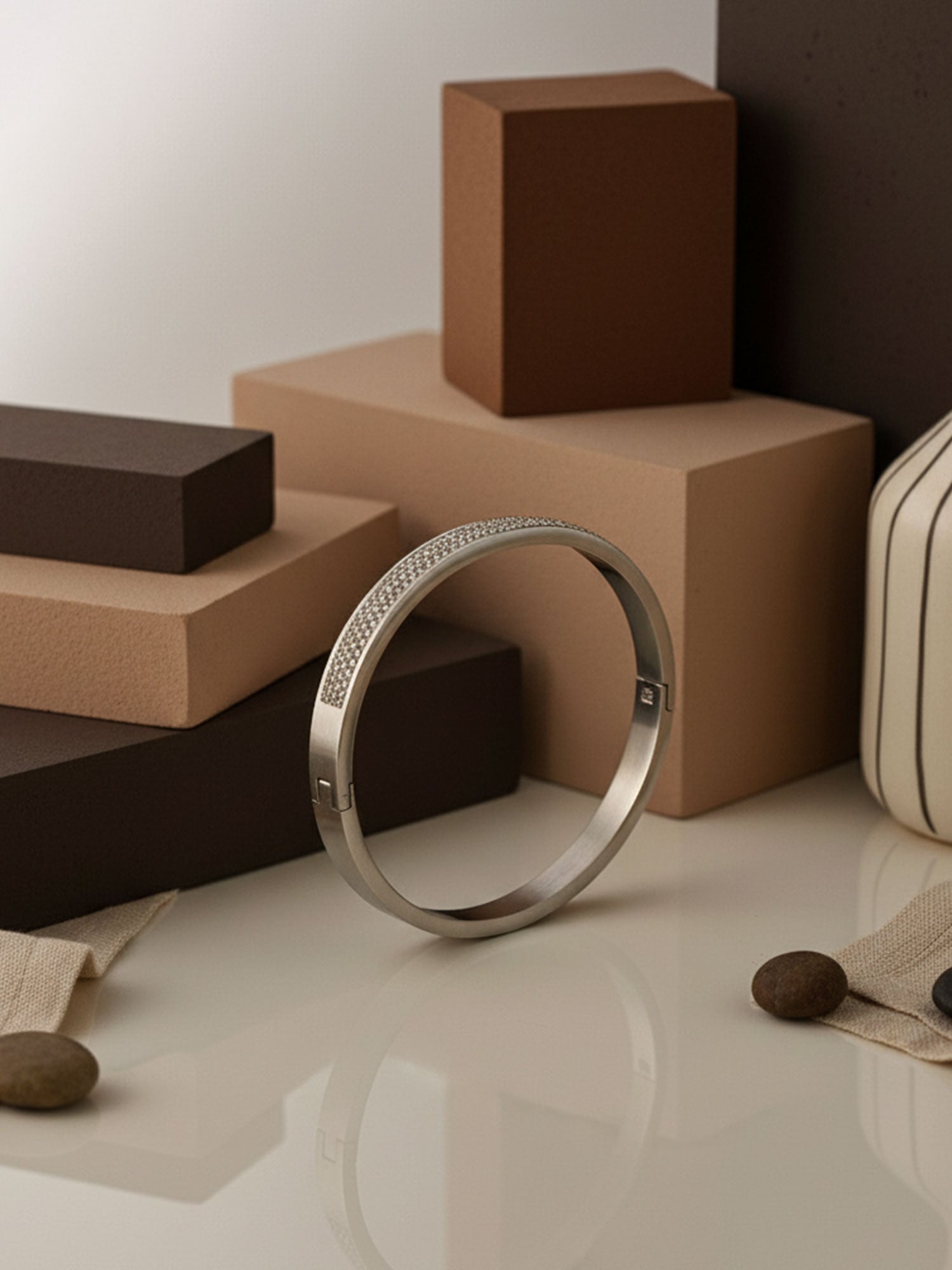 Silver Pave Shine Bangle