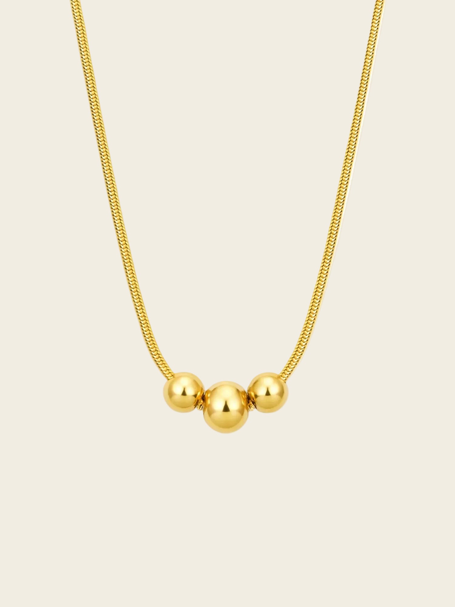 Golden Trio Bead Necklace