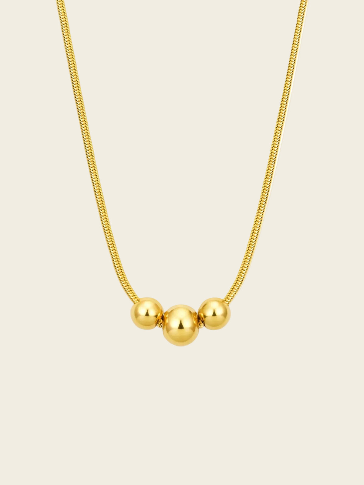 Golden Trio Bead Necklace