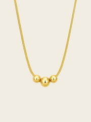 Golden Trio Bead Necklace