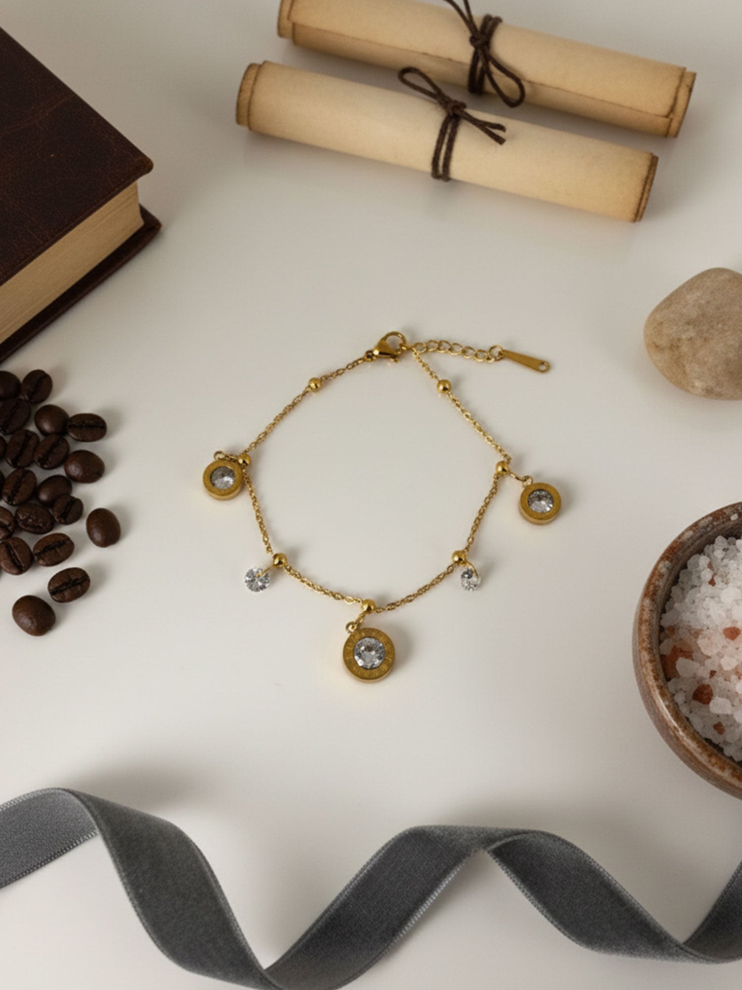 Golden Charm Stainless Steel Bracelet