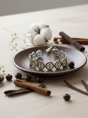 Silver Emblem Charm Bangle