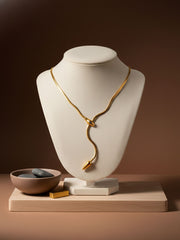 Gold Curve Drop Necklace