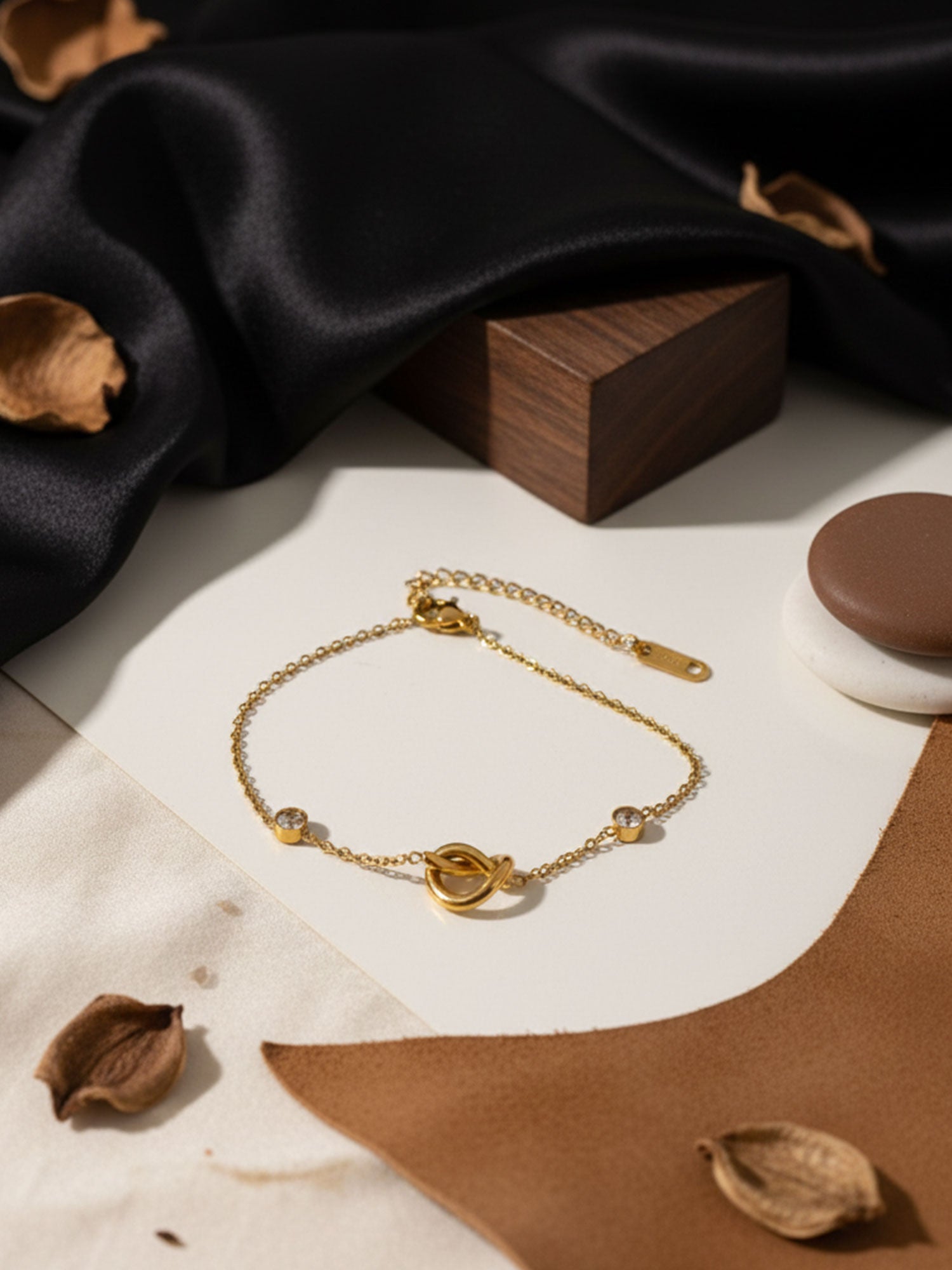 Golden Knot Charm Bracelet