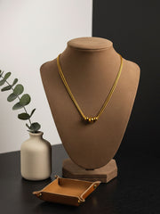 Golden Trio Bead Necklace