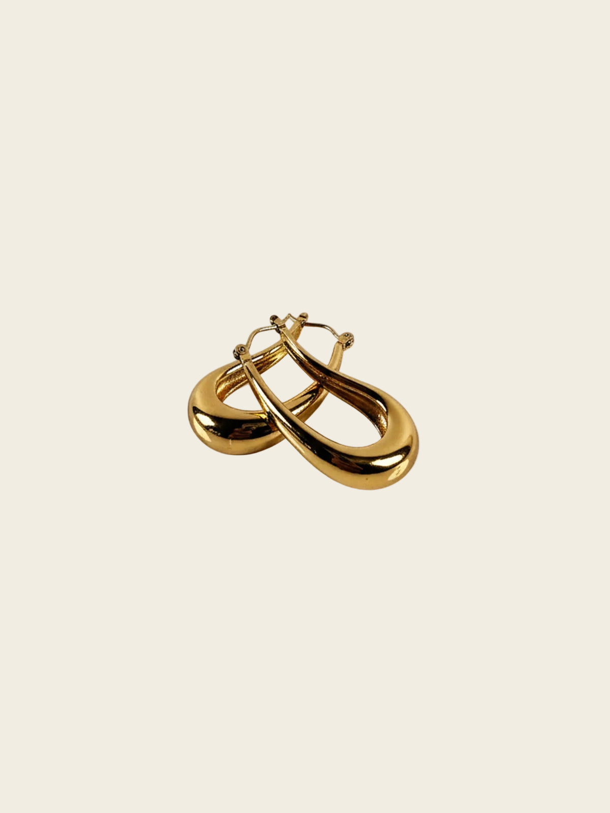 Golden Wave Hoop Earrings