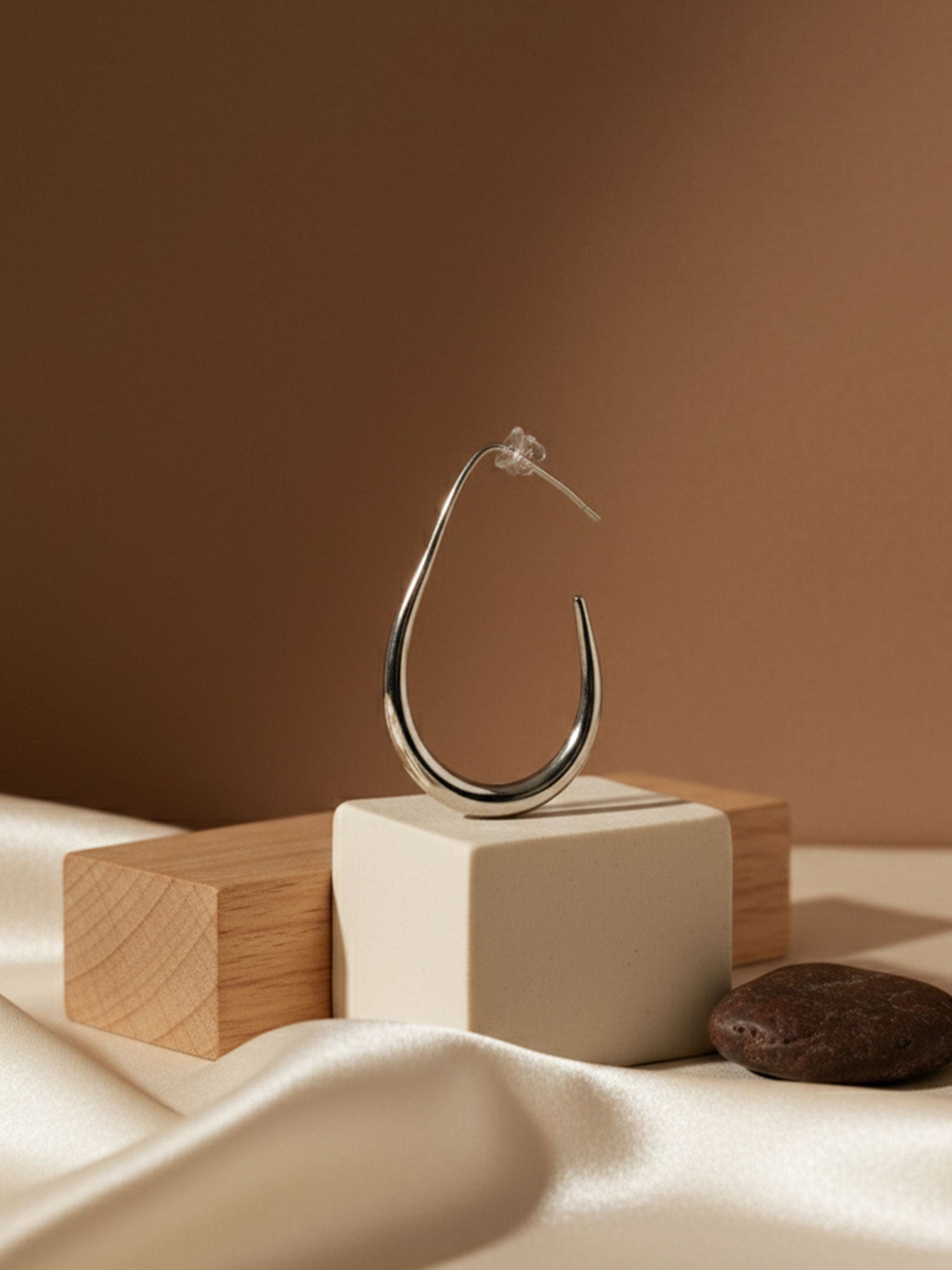 Sleek Teardrop Hoop Earrings