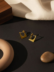 Geo Triangle Golden Earrings