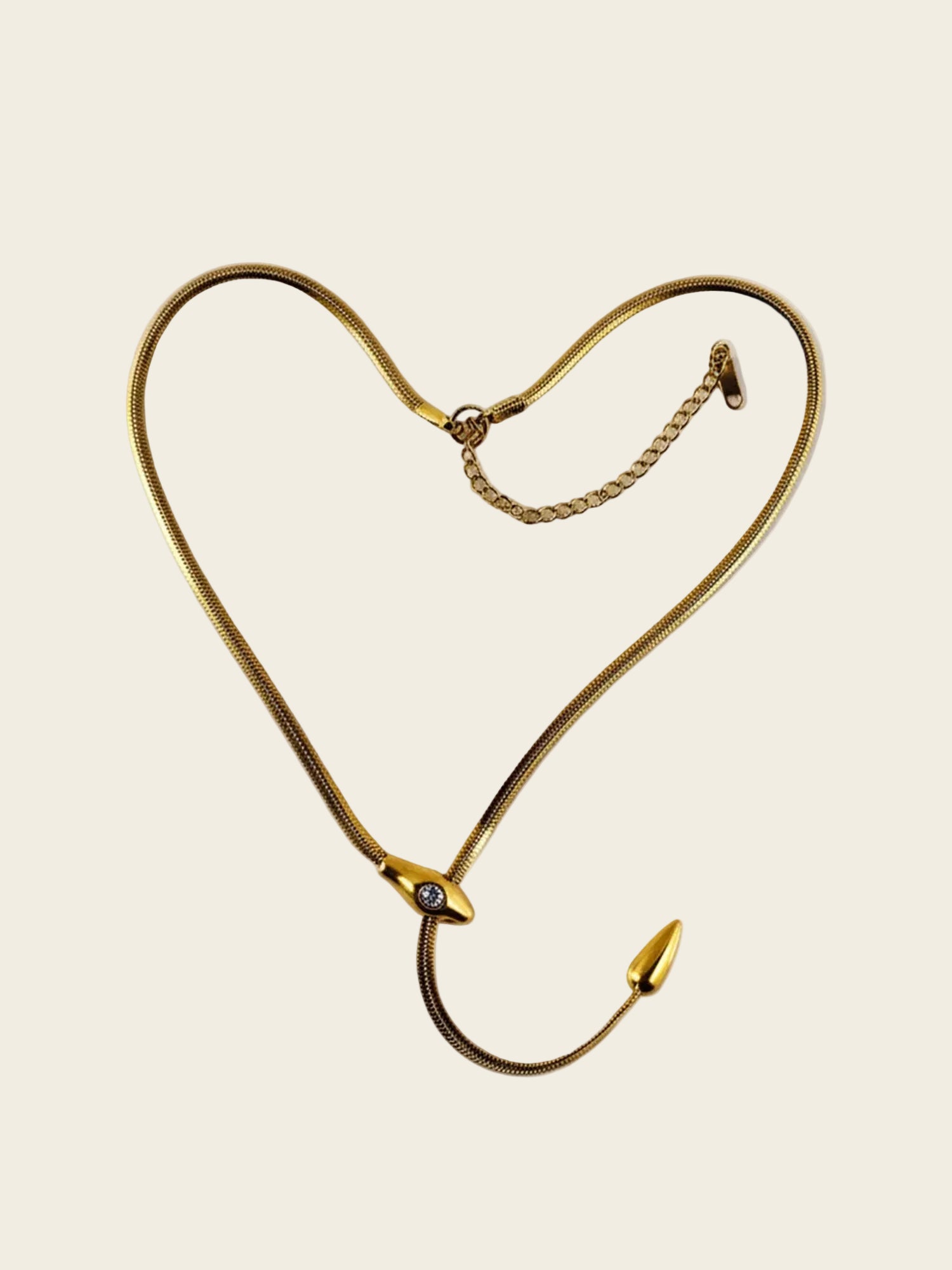 Gold Curve Drop Necklace
