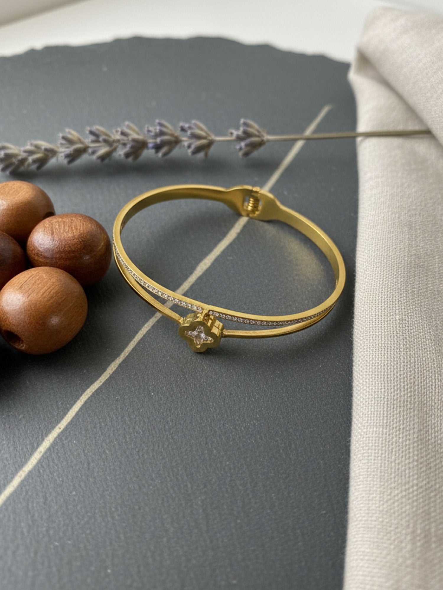 Golden Radiance Stainless Steel Bangle