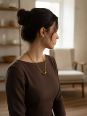 Golden Trio Bead Necklace