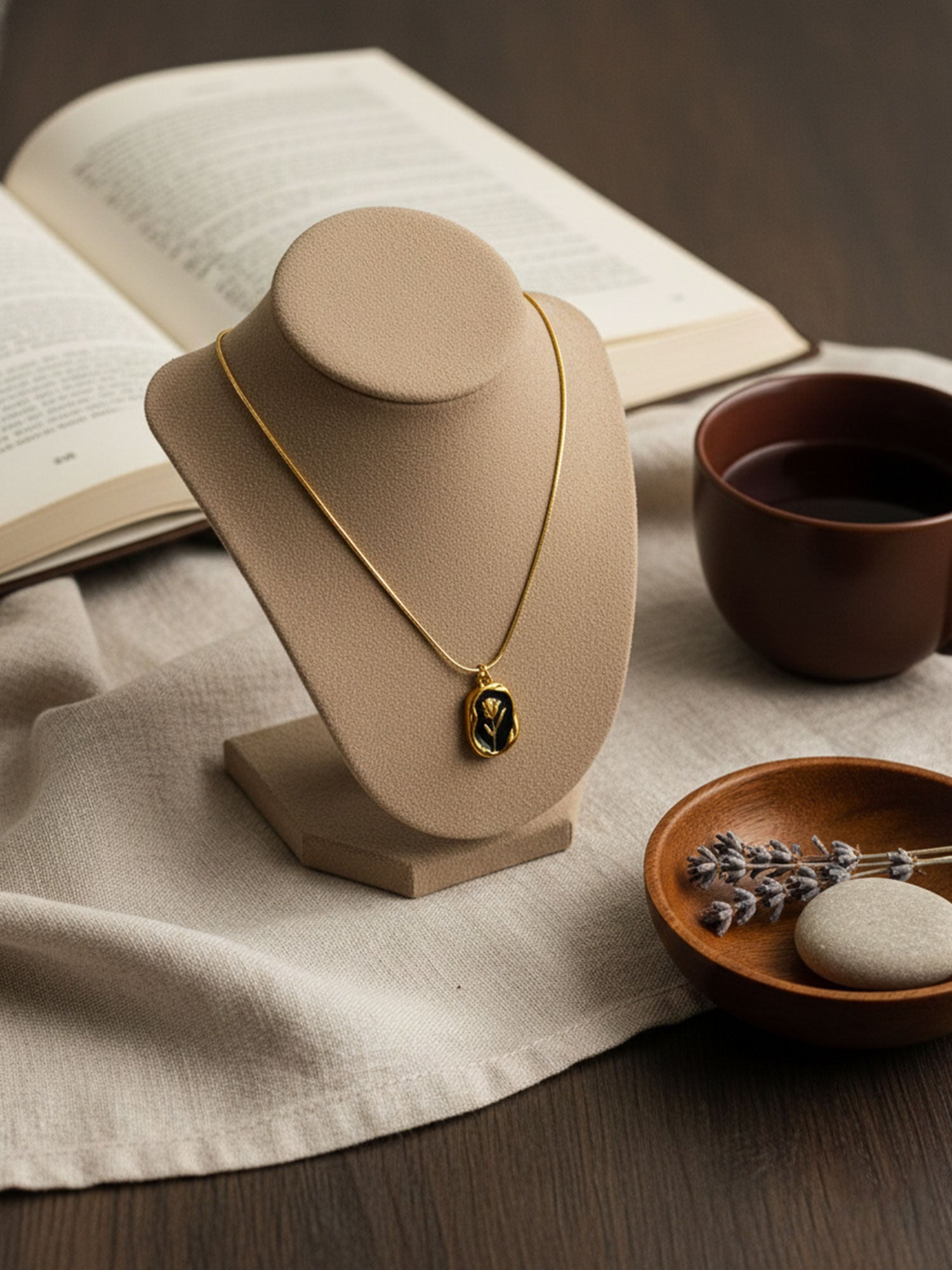 Golden Bloom Pendant Necklace