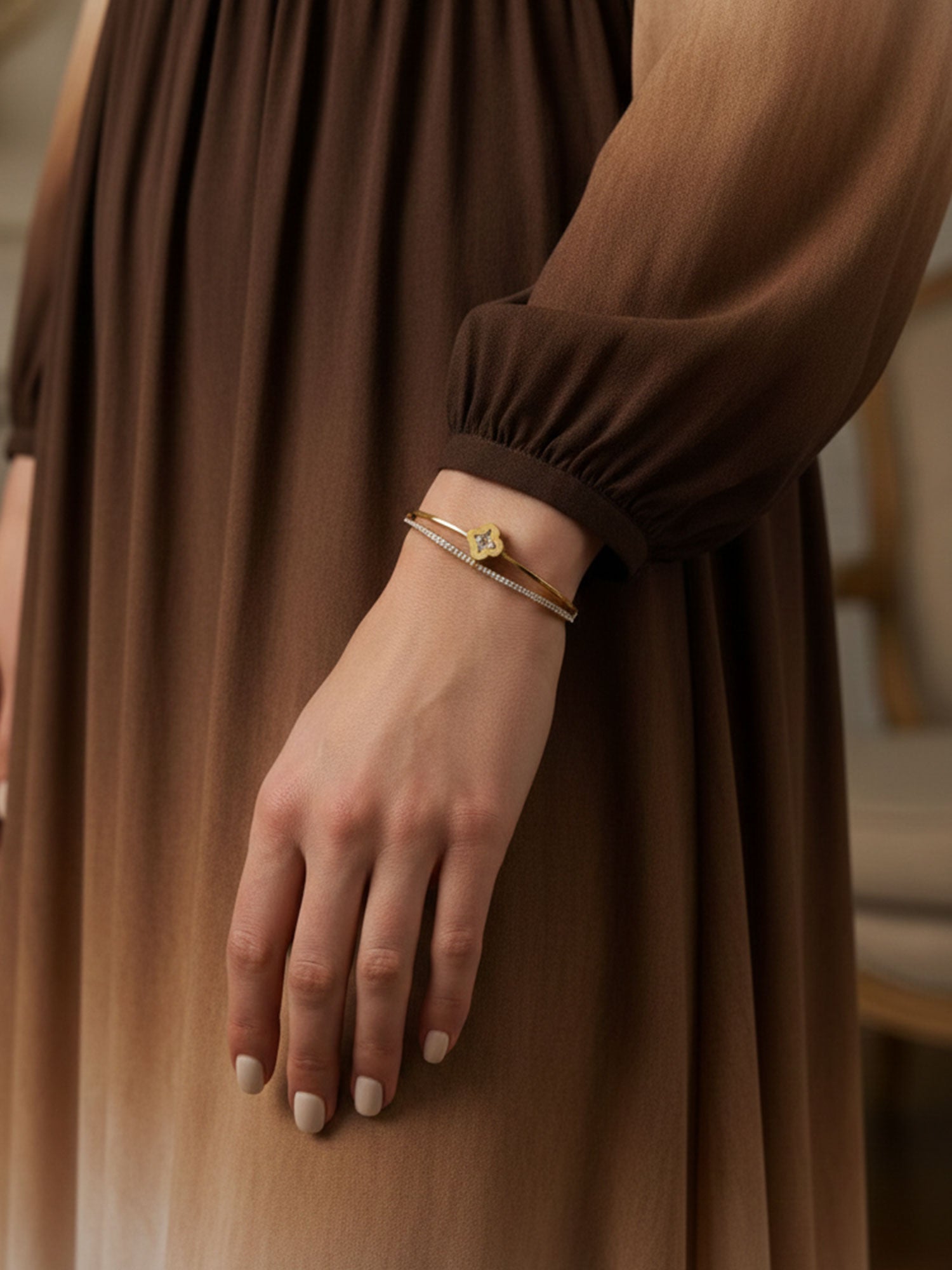 Golden Radiance Stainless Steel Bangle