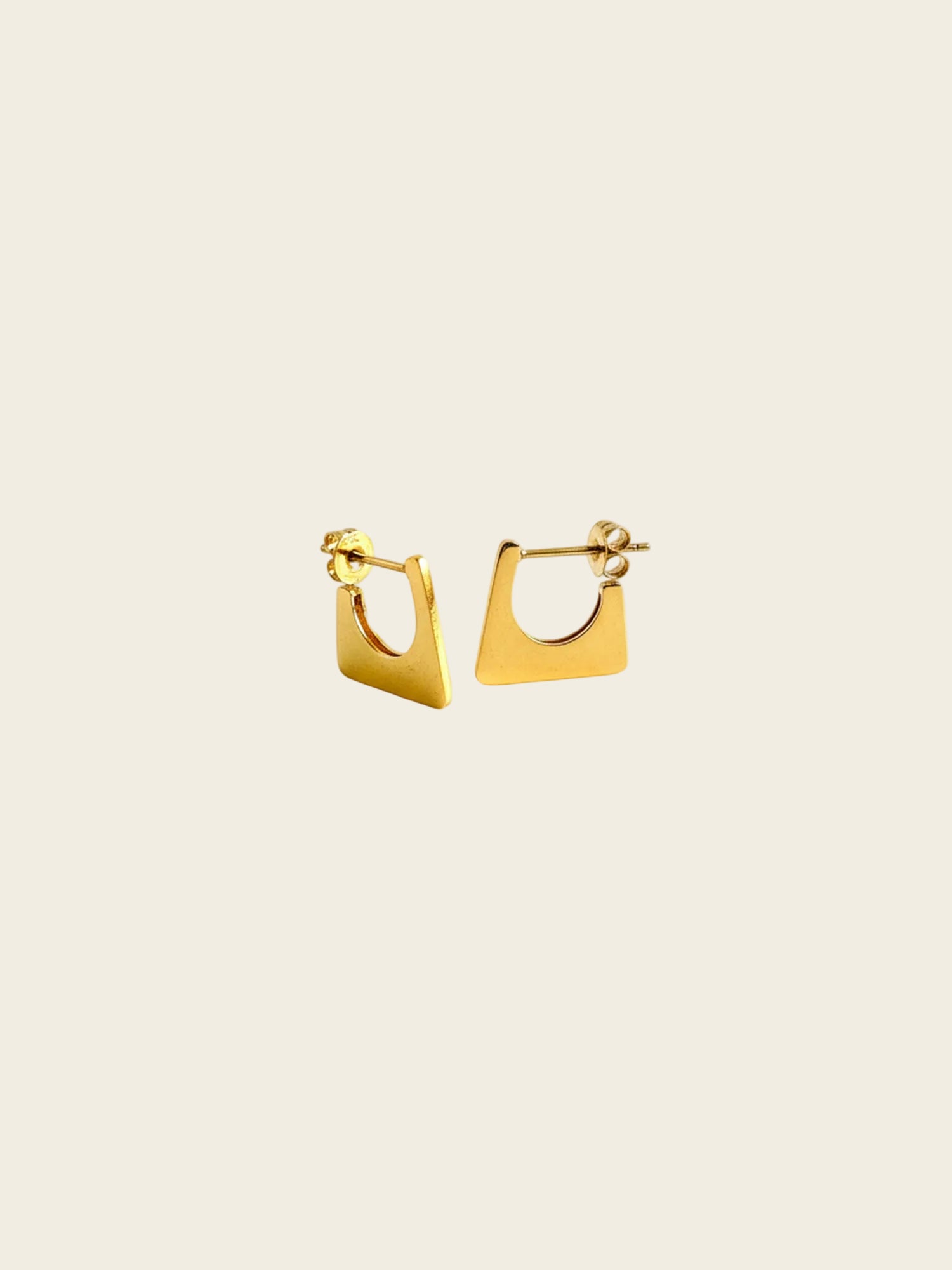 Geo Triangle Golden Earrings