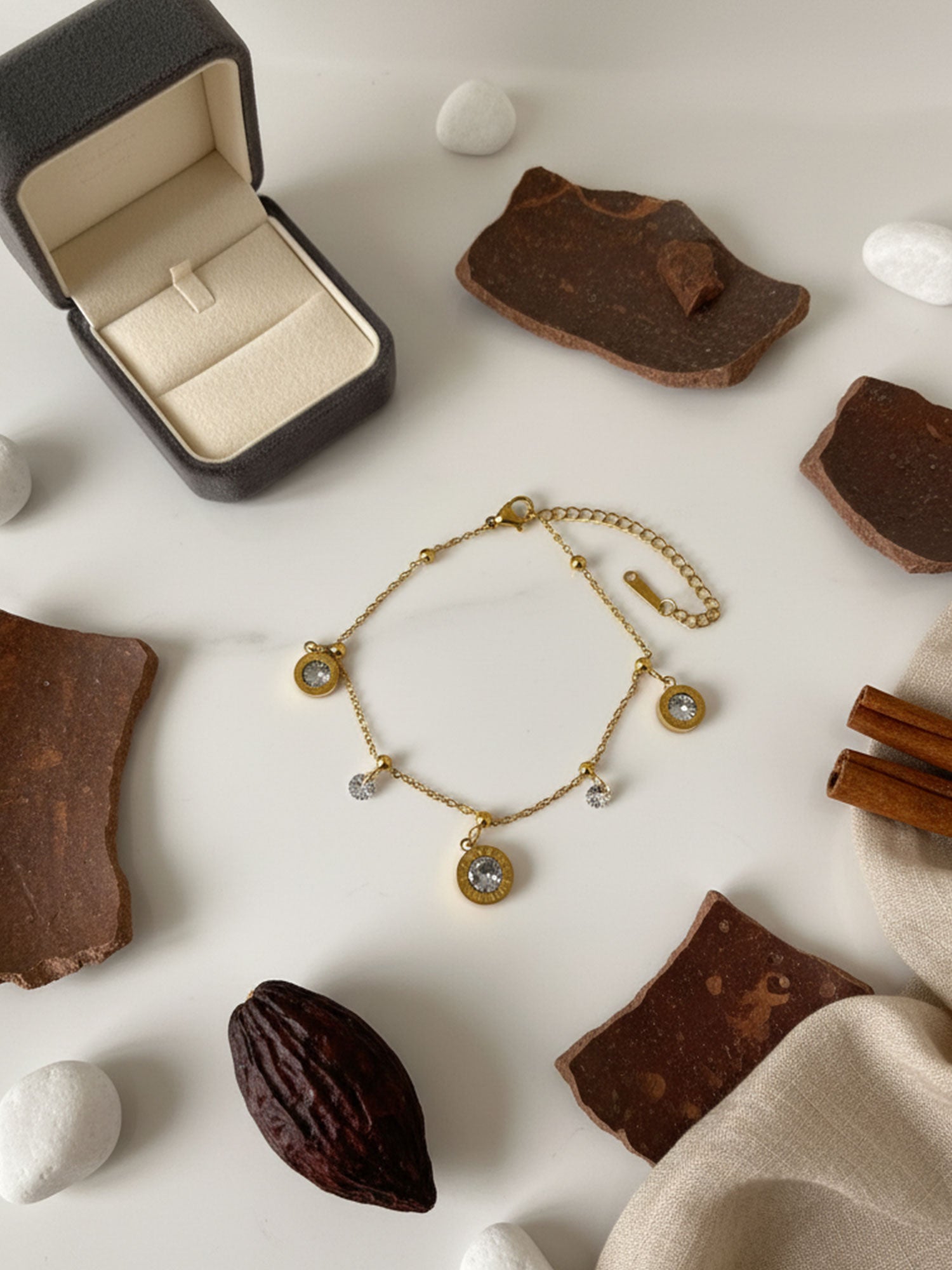 Golden Charm Stainless Steel Bracelet