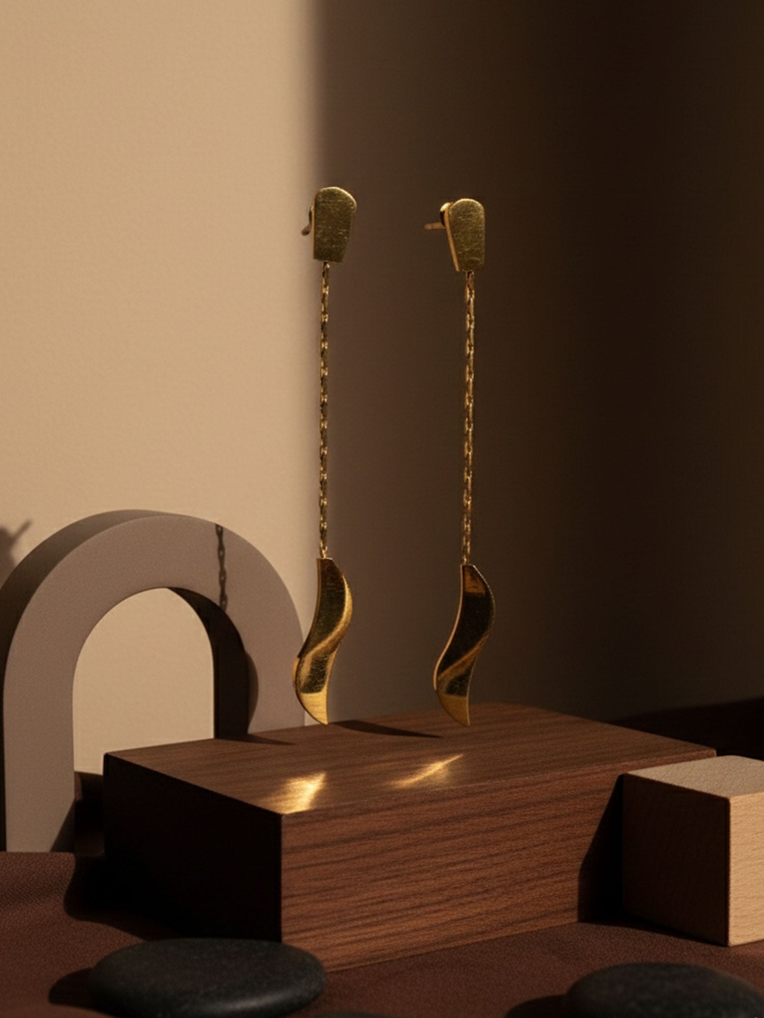 Wave Chain Drop Earrings