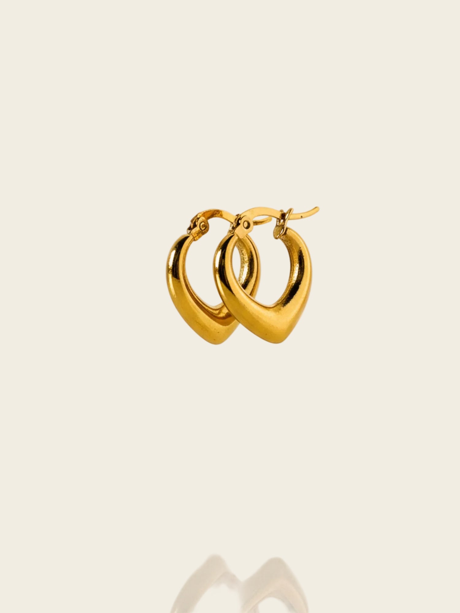 Golden Heart Hoop Earrings