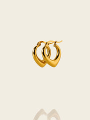 Golden Heart Hoop Earrings