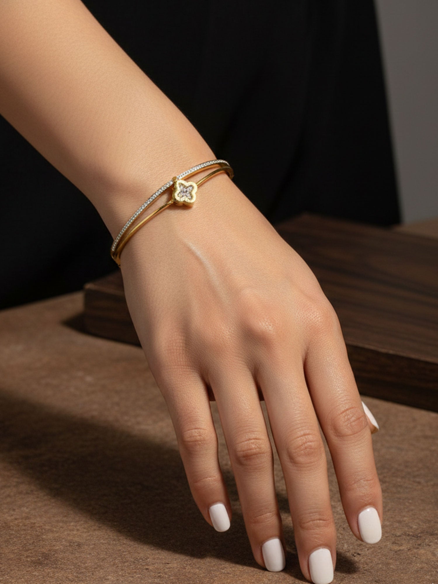 Golden Radiance Stainless Steel Bangle
