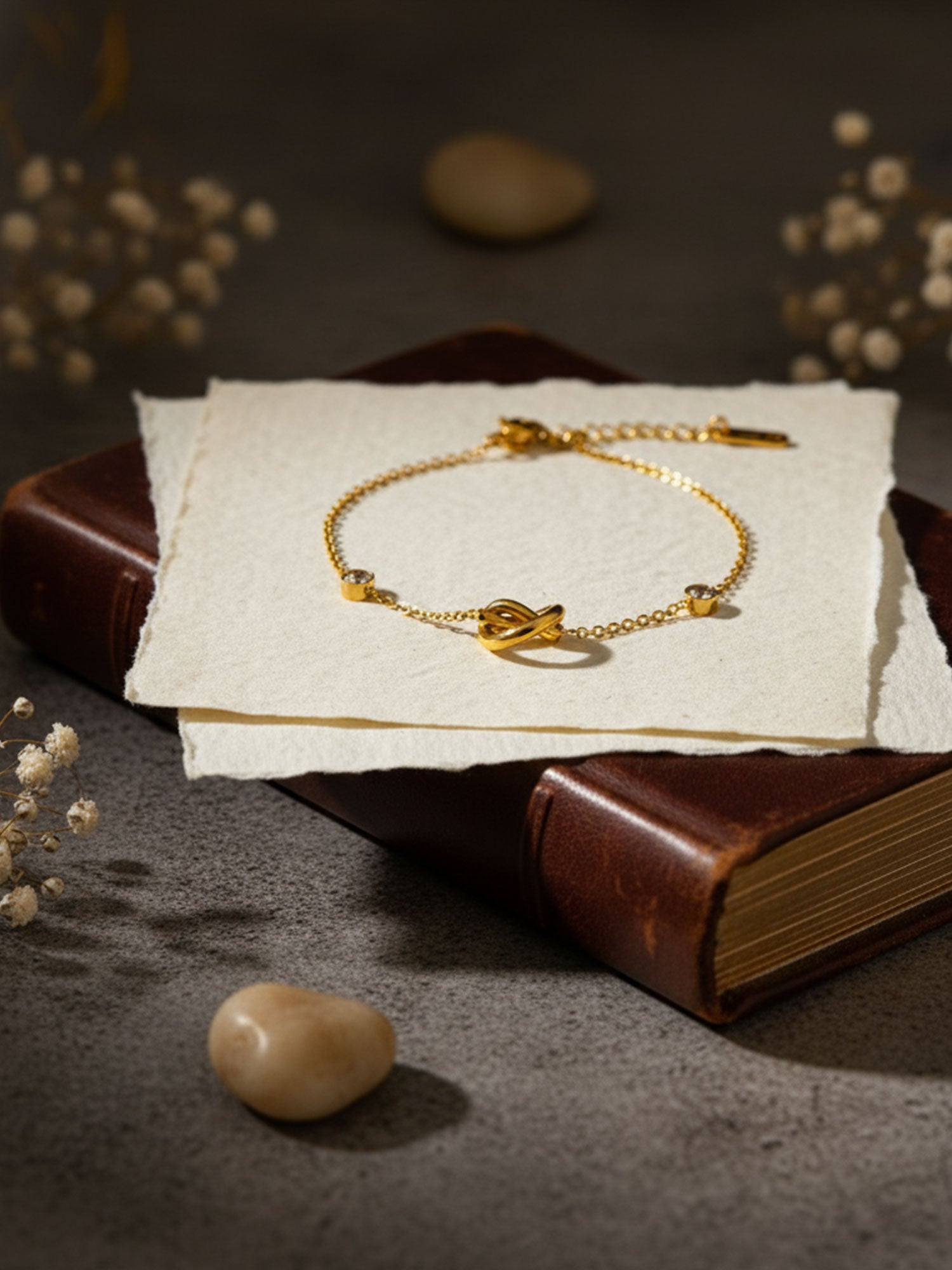 Golden Knot Charm Bracelet