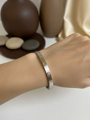 Silver Sparkle Stainless Steel Bangle
