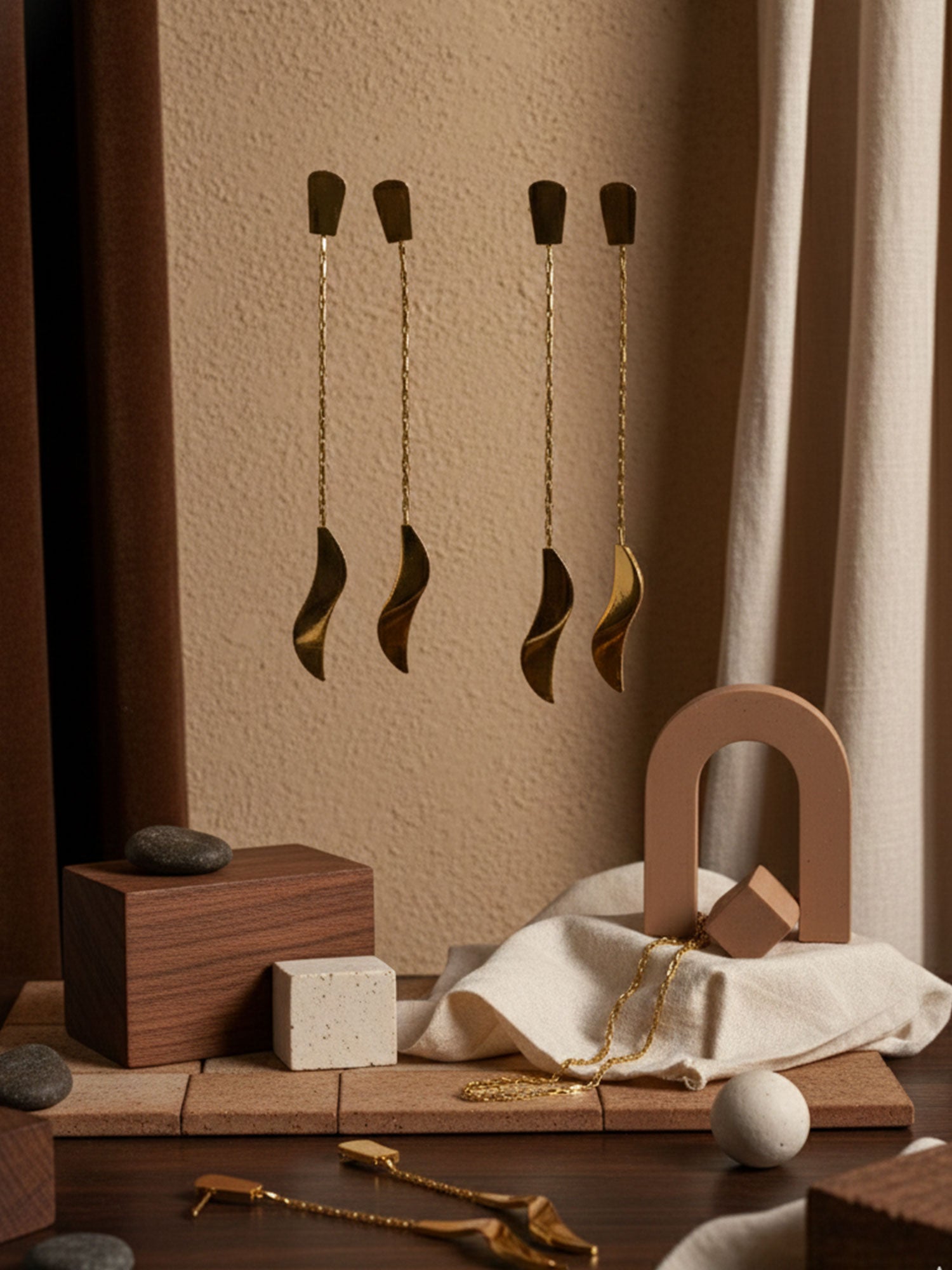 Wave Chain Drop Earrings