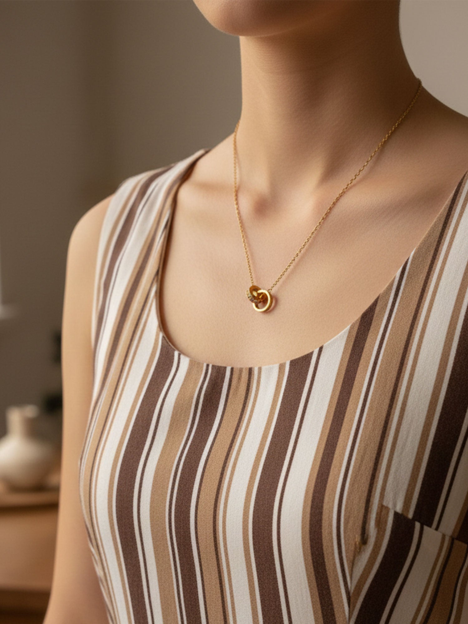 RAHRE Double Ring Charm Necklace