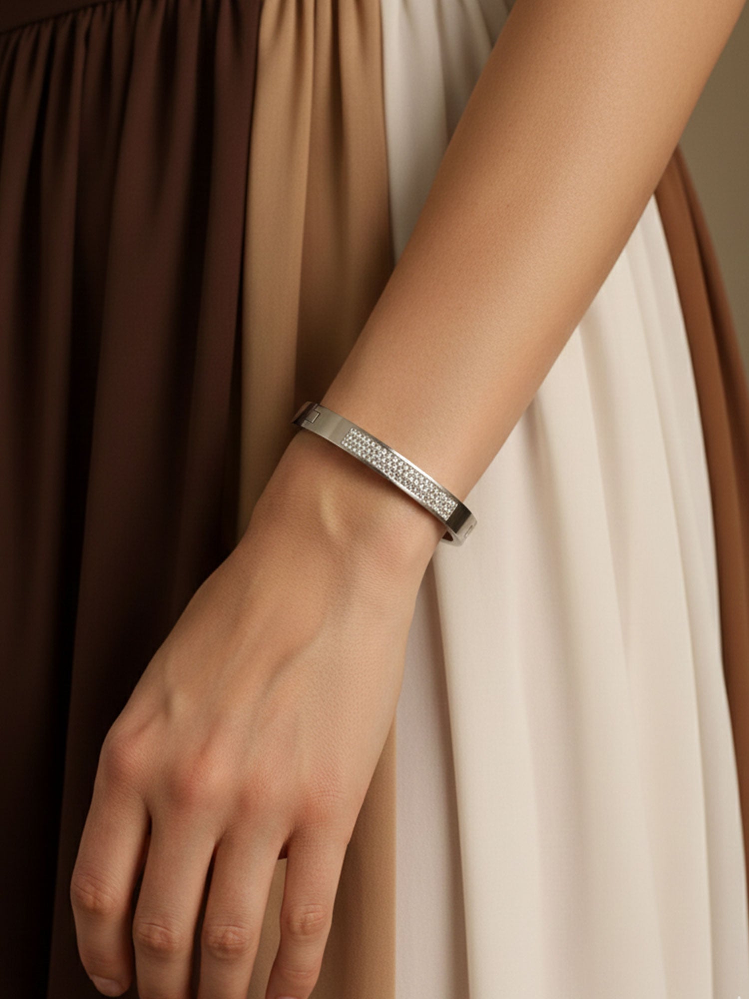 Silver Pave Shine Bangle