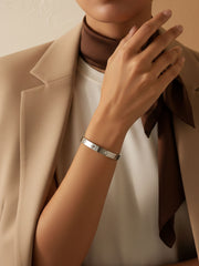 Silver Sparkle Stainless Steel Bangle